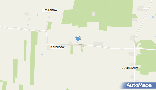 Karolinów gmina Dalików, Karolinów, mapa Karolinów gmina Dalików