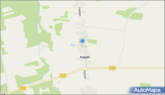 Karpin gmina Brójce, Karpin, mapa Karpin gmina Brójce