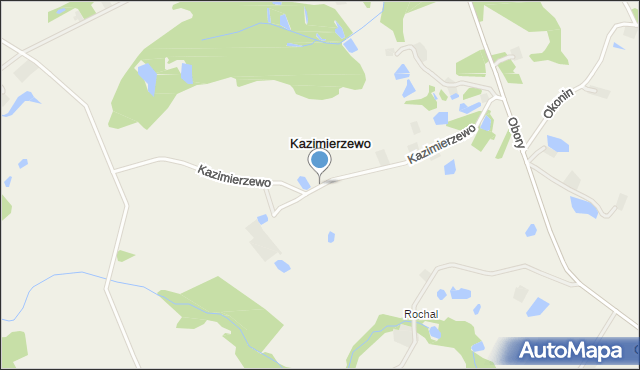 Kazimierzewo gmina Zbójno, Kazimierzewo, mapa Kazimierzewo gmina Zbójno