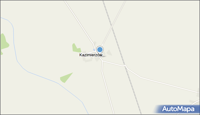 Kazimierzów gmina Borów, Kazimierzów, mapa Kazimierzów gmina Borów