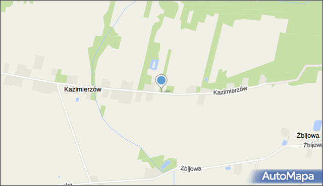 Kazimierzów gmina Drużbice, Kazimierzów, mapa Kazimierzów gmina Drużbice