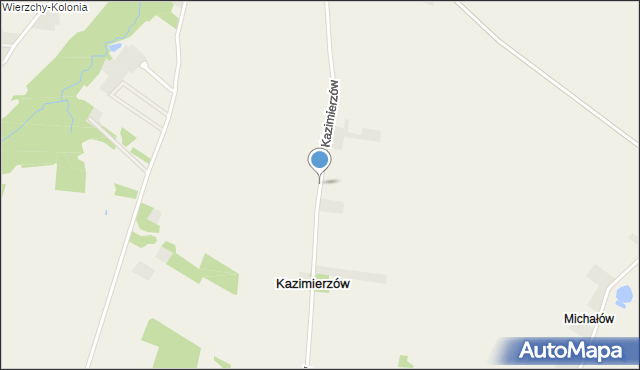 Kazimierzów gmina Koluszki, Kazimierzów, mapa Kazimierzów gmina Koluszki