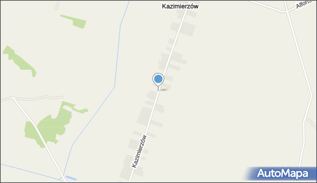 Kazimierzów gmina Paradyż, Kazimierzów, mapa Kazimierzów gmina Paradyż