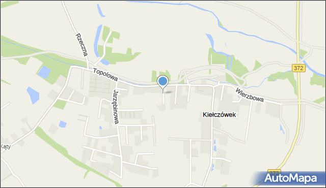 Kiełczówek, Kalinowa, mapa Kiełczówek