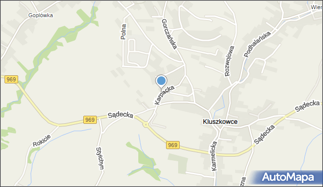 Kluszkowce, Karpacka, mapa Kluszkowce