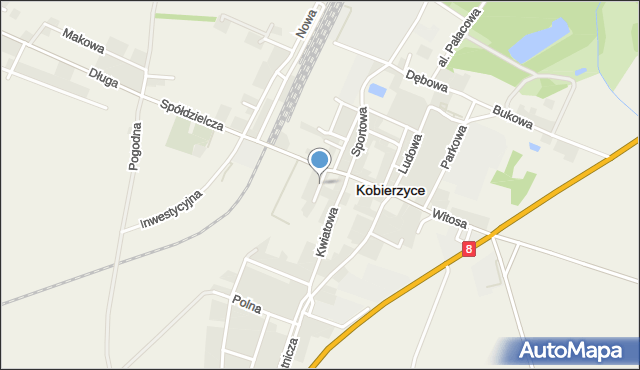 Kobierzyce, Kasztanowa, mapa Kobierzyce