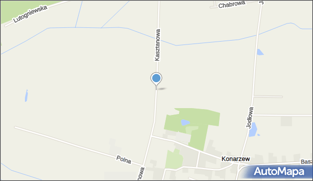 Konarzew gmina Zduny, Kasztanowa, mapa Konarzew gmina Zduny