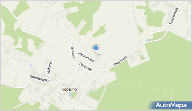Kopalino, Kalinowa, mapa Kopalino