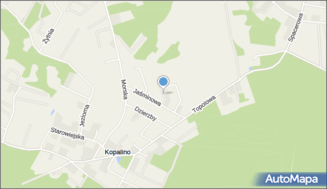 Kopalino, Kalinowa, mapa Kopalino