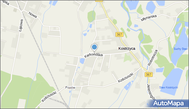 Kostrzyca, Karkonoska, mapa Kostrzyca