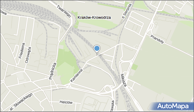 Kraków, Kamienna, mapa Krakowa