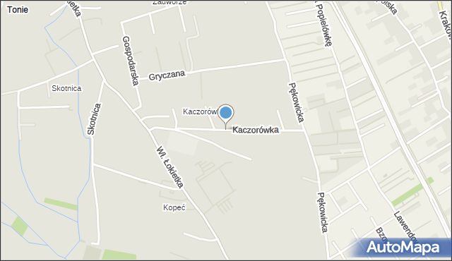 Kraków, Kaczorówka, mapa Krakowa