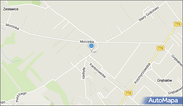 Kraków, Kantorowicka, mapa Krakowa