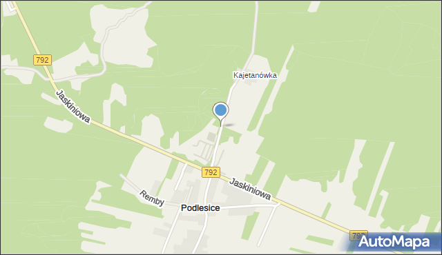 Kroczyce, Kajetanówka, mapa Kroczyce