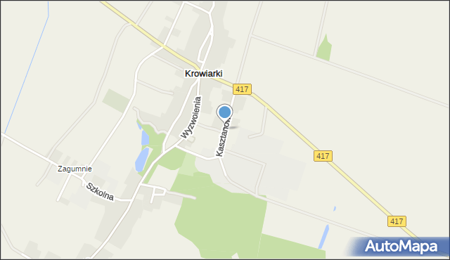 Krowiarki, Kasztanowa, mapa Krowiarki