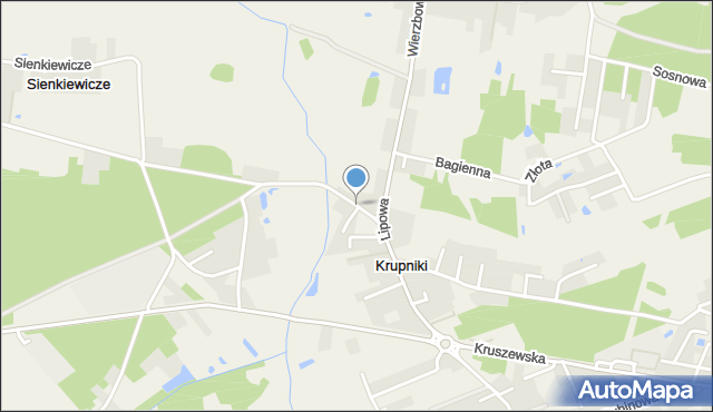 Krupniki, Kasztanowa, mapa Krupniki