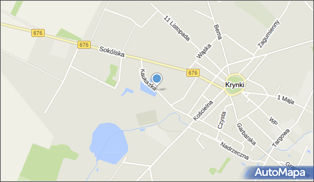 Krynki powiat sokólski, Kaukazka, mapa Krynki powiat sokólski