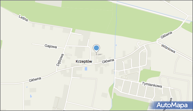 Krzeptów, Kalinowa, mapa Krzeptów