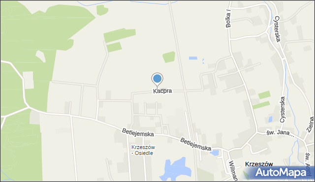 Krzeszów gmina Kamienna Góra, Kacpra, mapa Krzeszów gmina Kamienna Góra