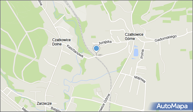 Krzeszowice, Kasztanowa, mapa Krzeszowice