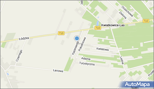 Kwiatkowice-Las, Kazimierza, mapa Kwiatkowice-Las