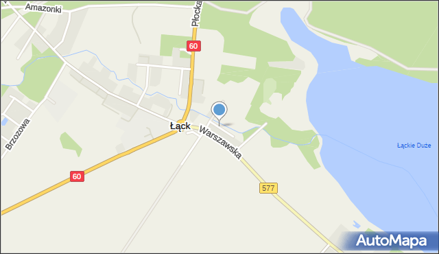 Łąck, Kasztanowa, mapa Łąck