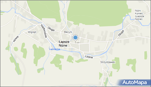 Łapsze Niżne, Kasprzyckiego Jana, mapa Łapsze Niżne