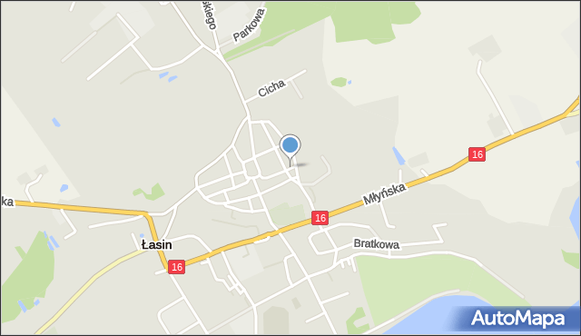Łasin, Kamionka, mapa Łasin