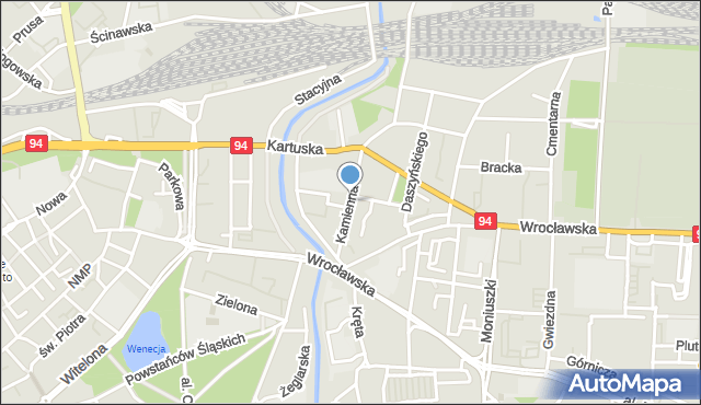Legnica, Kamienna, mapa Legnicy