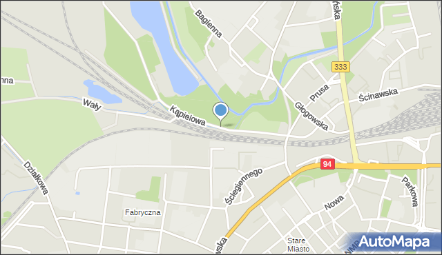 Legnica, Kąpielowa, mapa Legnicy