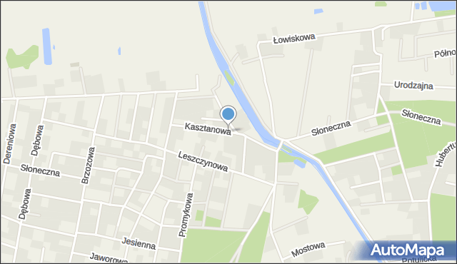 Łochowo, Kasztanowa, mapa Łochowo