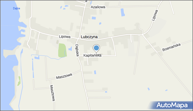 Lubczyna gmina Goleniów, Kapitańska, mapa Lubczyna gmina Goleniów