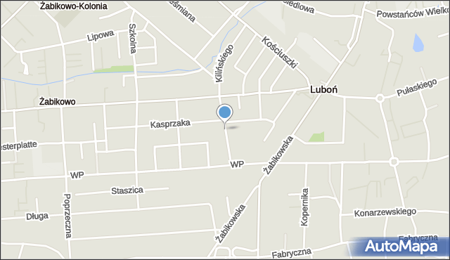 Luboń powiat poznański, Kasprowicza Jana, mapa Luboń powiat poznański