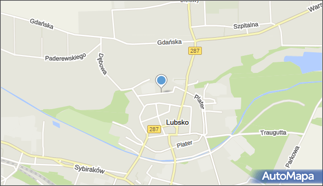 Lubsko, Kanałowa, mapa Lubsko