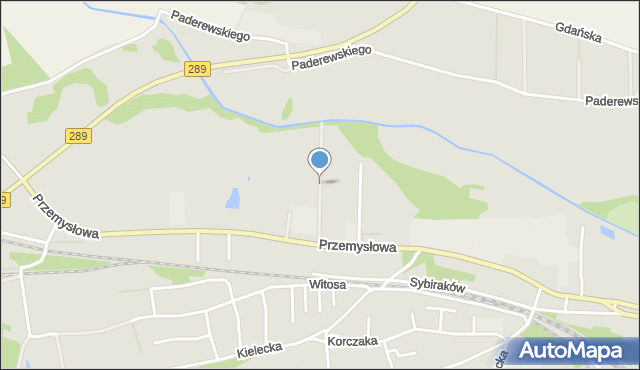 Lubsko, Kasztanowa, mapa Lubsko