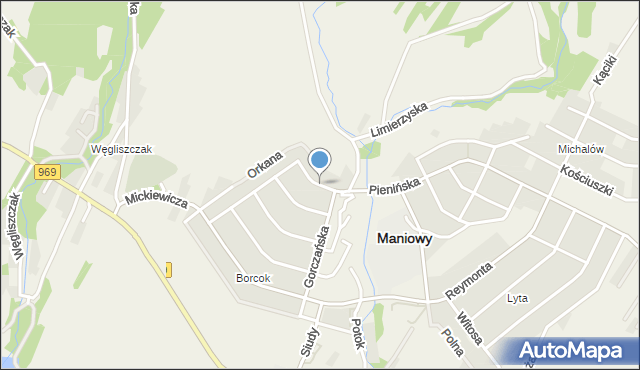 Maniowy, Kasprowicza Jana, mapa Maniowy