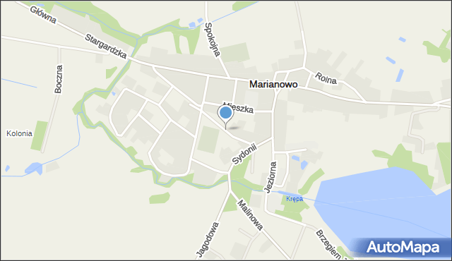 Marianowo powiat stargardzki, Kasztanowa, mapa Marianowo powiat stargardzki