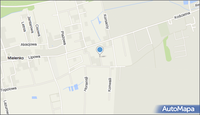Mielenko gmina Mielno, Kaczeńców, mapa Mielenko gmina Mielno