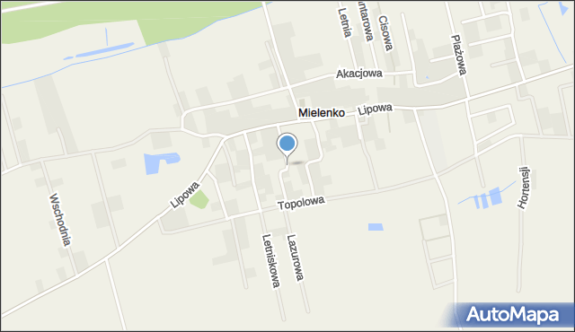 Mielenko gmina Mielno, Kasztanowa, mapa Mielenko gmina Mielno