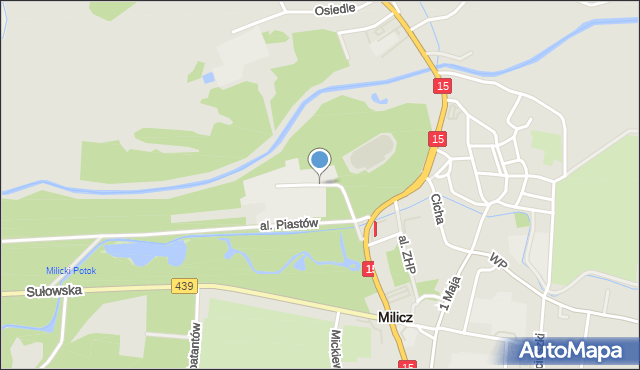 Milicz, Kasztelańska, mapa Milicz