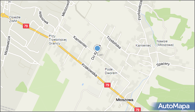 Młoszowa, Kamieniec, mapa Młoszowa