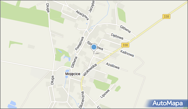 Mojęcice, Kasztanowa, mapa Mojęcice