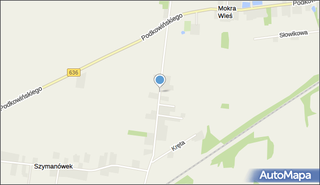 Mokra Wieś gmina Tłuszcz, Kameralna, mapa Mokra Wieś gmina Tłuszcz