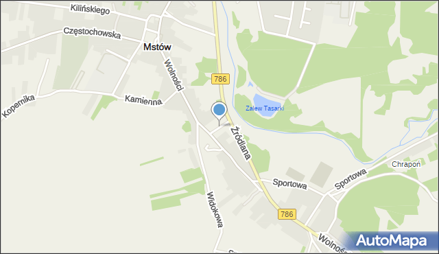 Mstów powiat częstochowski, Kajakowa, mapa Mstów powiat częstochowski