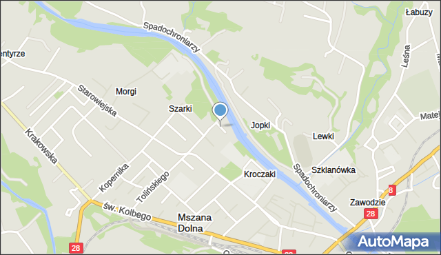 Mszana Dolna, Kaszubów, mapa Mszana Dolna