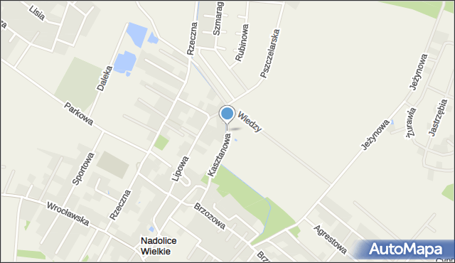 Nadolice Wielkie, Kasztanowa, mapa Nadolice Wielkie