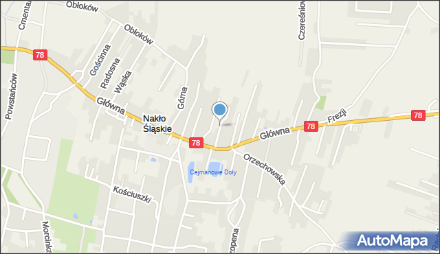 Nakło Śląskie, Kamienna, mapa Nakło Śląskie