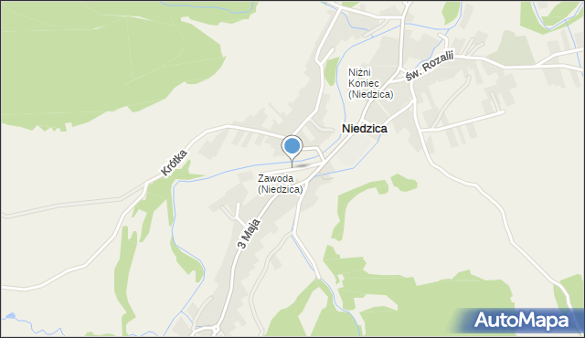 Niedzica, Kamieniec, mapa Niedzica