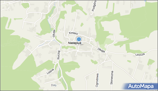 Nielepice, Kalinowa, mapa Nielepice