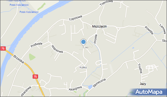 Niepołomice, Kasztanowa, mapa Niepołomice